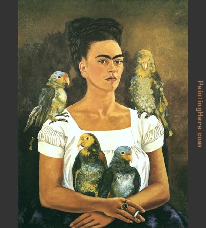 Me and My Parrots painting - Frida Kahlo Me and My Parrots art painting
